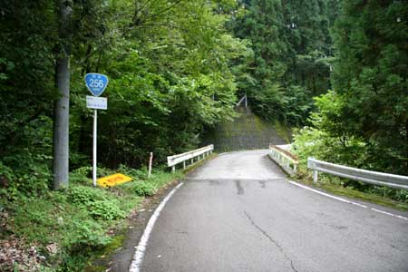 峠は狭路、終点方向を望む