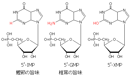 旨味(5'-IMP,5'-GMP,5'-XMP)